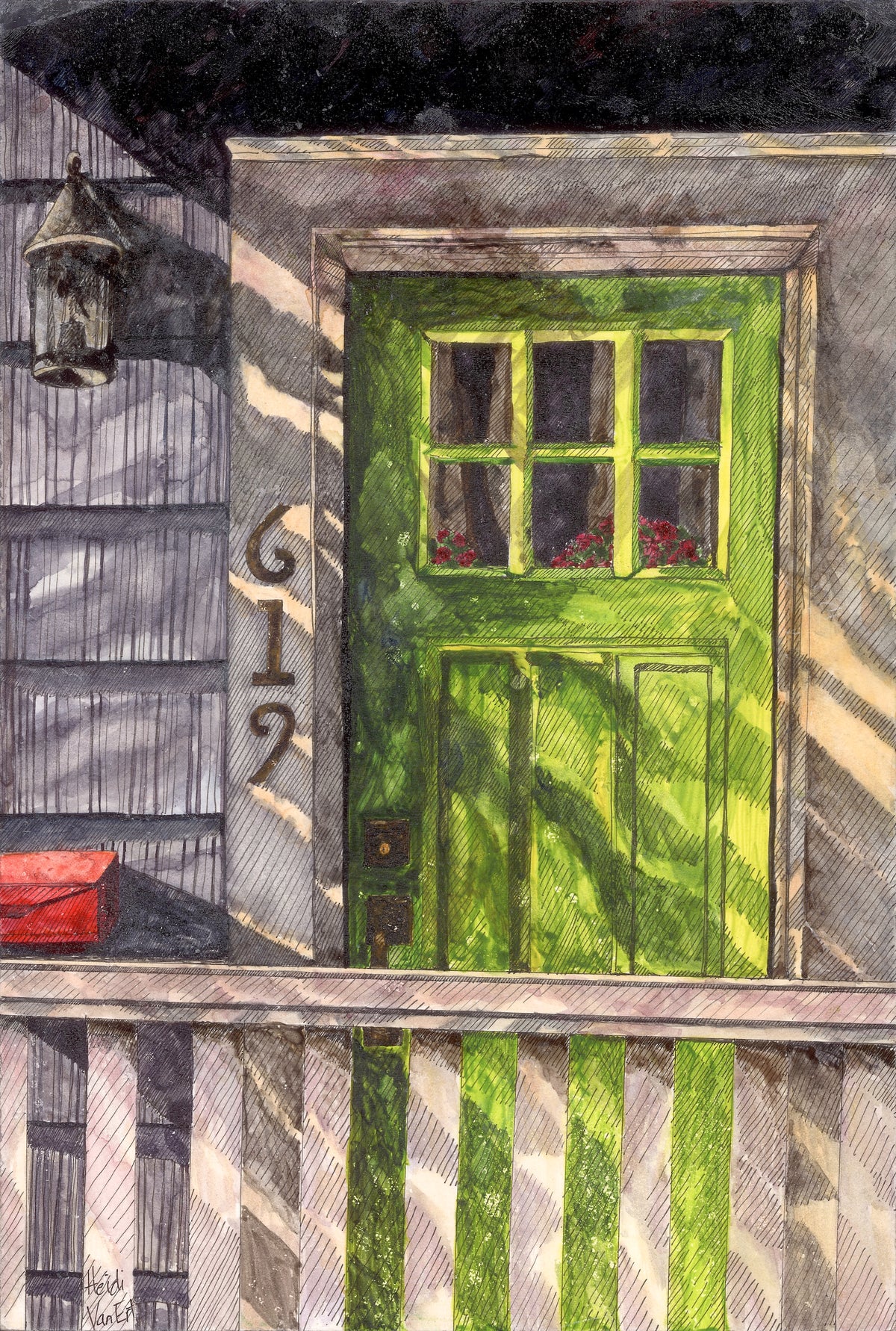 Green Door in Sausalito (PTFLH-32) by Heidi Van Ert