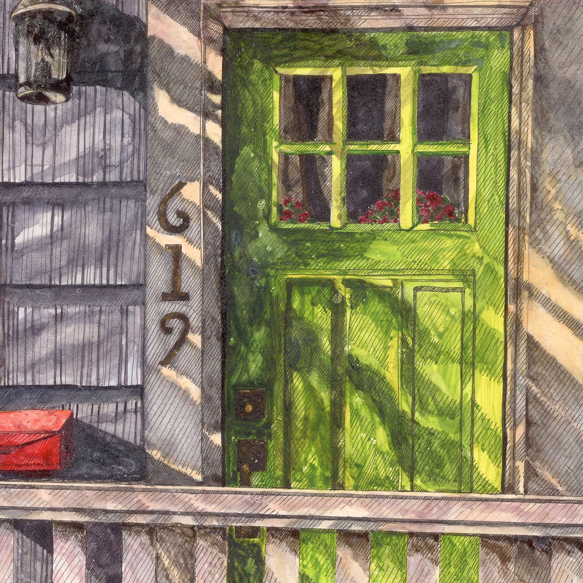 Green Door in Sausalito (PTFLH-32) by Heidi Van Ert